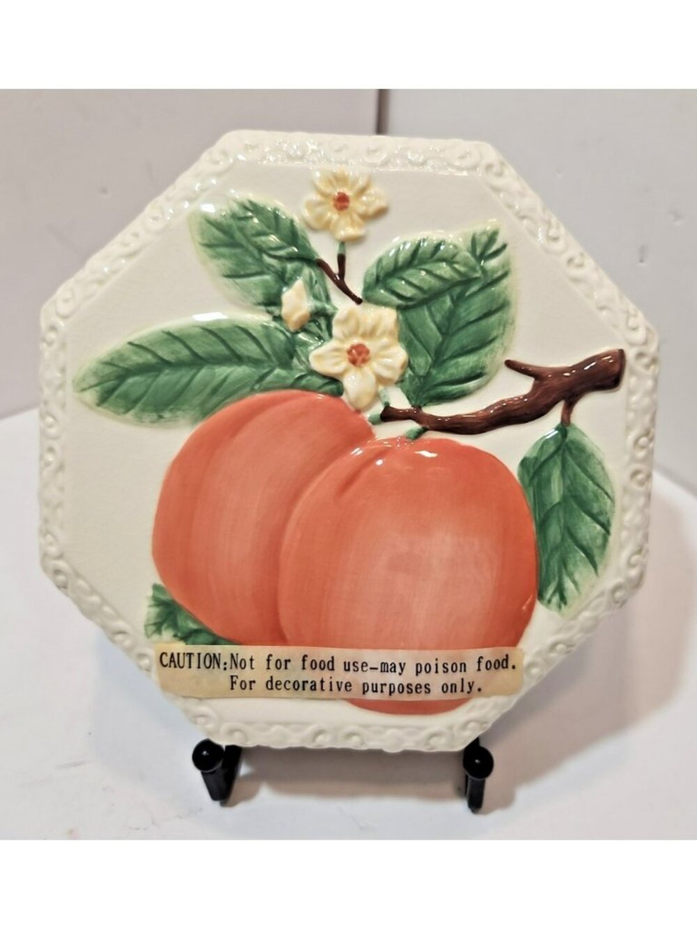 Avon Sweet Country Harvest Peach Ceramic Wall Hanging Decor Fruit Retro Cottage